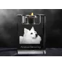 American Eskimo Dog, American Spitz, Eskie - Kerzenhalter mit Hundefoto, Teelichthalter aus Kristall, personalisiertes Geschenk der Marke Art-Dog