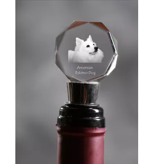 Esquimau américain, American Eskimo Dog, American Spitz - Bouchon de bouteille, bouchon de vin en cristal avec photo, cadeau personnalisé pour barman par la marque Art-Dog