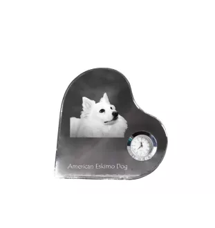 American Eskimo Dog zegar w kształcie serca z psem Art-Dog