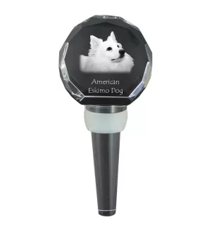 American Eskimo Dog, American Spitz, Eskie - Kristallflaschenverschluss, einzigartiger Weinverschluss mit Foto, personalisiertes Geschenk für Sommelier der Marke Art-Dog