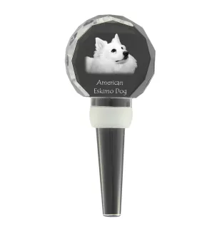 American Eskimo Dog, American Spitz, Eskie - Kristallflaschenverschluss, einzigartiger Weinverschluss mit Foto, personalisiertes Geschenk für Sommelier der Marke Art-Dog