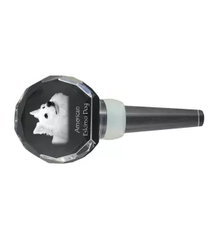 Esquimau américain, American Eskimo Dog, American Spitz - Bouchon de bouteille en cristal, bouchon de vin unique avec photo, cadeau personnalisé pour sommelier par la marque Art-Dog