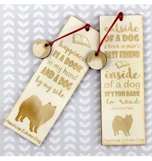 American Eskimo Dog, American Spitz - dog bookmark, personalized bookmark, gift for bookworm from Art-Dog brand