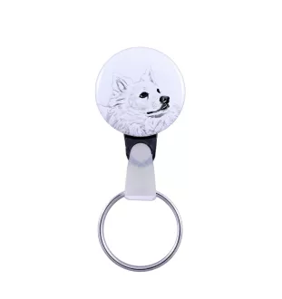 American Eskimo Dog, American Spitz - keychain with a dog portrait, pendant with the brand's own Art-Dog graphics