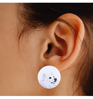 American Eskimo Dog, American Spitz - unique dog earrings, your pet on a keychain, Art-Dog's own brand