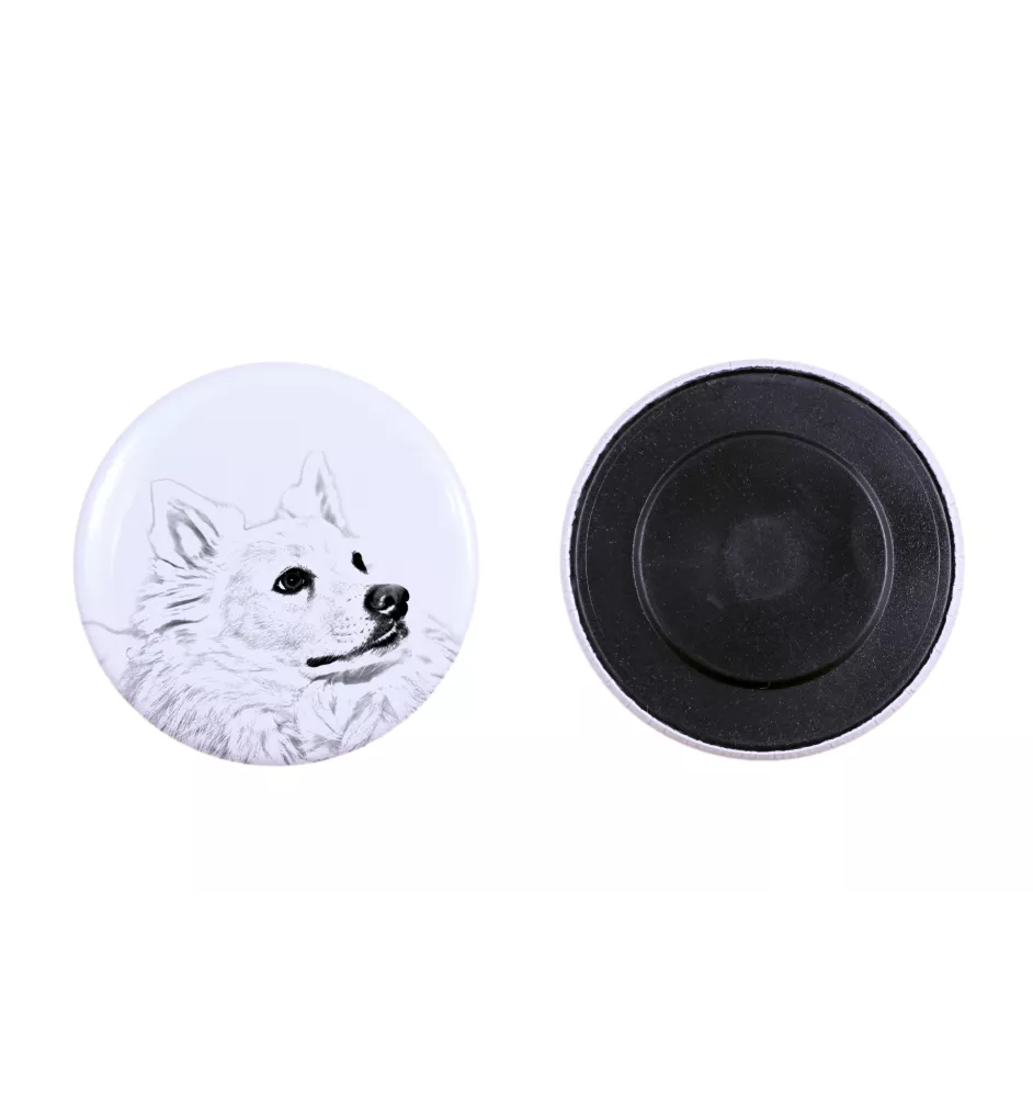 Esquimau américain, American Eskimo Dog, American Spitz - aimant avec un œil de chien, exceptionnellement léger, aimant puissant, produit fabriqué à la main par la marque Art-Dog