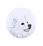 Esquimau américain, American Eskimo Dog, American Spitz - aimant avec un œil de chien, exceptionnellement léger, aimant puissant, produit fabriqué à la main par la marque Art-Dog