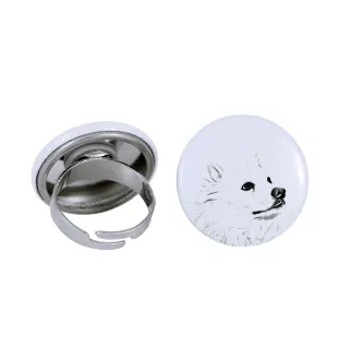Esquimau américain, American Eskimo Dog, American Spitz - bijoux pour femmes avec l'image d'un chien, produit fait à la main, possibilité d'ajouter sa propre photo, marque Art-Dog