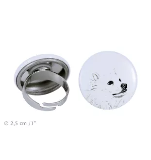 American Eskimo Dog, American Spitz, Eskie - Damen Schmuck mit dem Bild eines Hundes, handgefertigtes Produkt, Möglichkeit, Ihr eigenes Foto hinzuzufügen, Marke Art-Dog