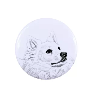American Eskimo Dog, American Spitz, Eskie - Anstecknadel mit Ihrem Hund, fügen Sie Ihr eigenes Foto hinzu, Marke Art-Dog