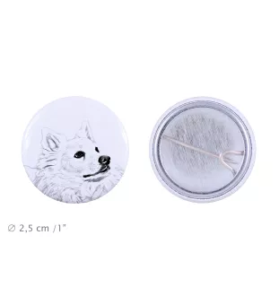 American Eskimo Dog, American Spitz, Eskie - Anstecknadel mit Ihrem Hund, fügen Sie Ihr eigenes Foto hinzu, Marke Art-Dog