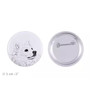 American Eskimo Dog przypinka z psem duża Art-Dog