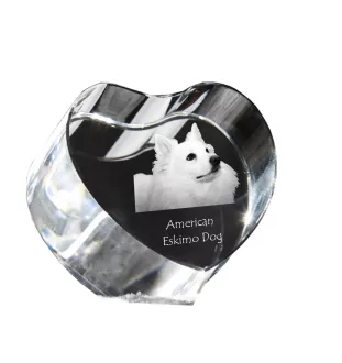 American Eskimo Dog serce kryształowe z psem Art-Dog