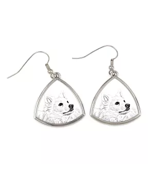 Esquimau américain, American Eskimo Dog, American Spitz - boucles d'oreilles avec chien, boucles d'oreilles pendantes avec photo, bijoux personnalisés avec impression de la marque Art-Dog