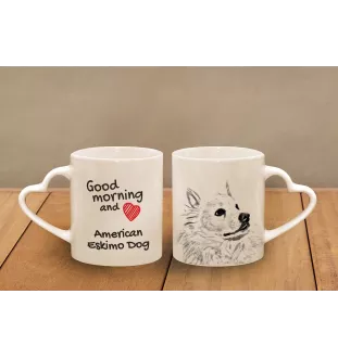 Esquimau américain, American Eskimo Dog, American Spitz - tasse avec chien, une tasse adorable avec une anse en forme de cœur, un cadeau universel de la marque Art-Dog