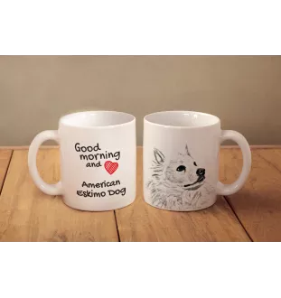 American Eskimo Dog kubek z psem good morning Art-Dog