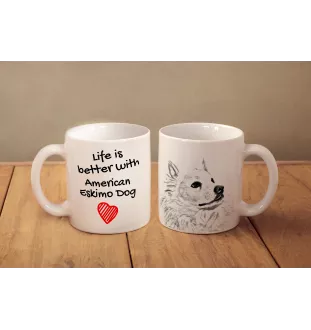 Esquimau américain, American Eskimo Dog, American Spitz - tasse avec chien, tasse avec photo, cadeau personnalisé de la marque Art-Dog