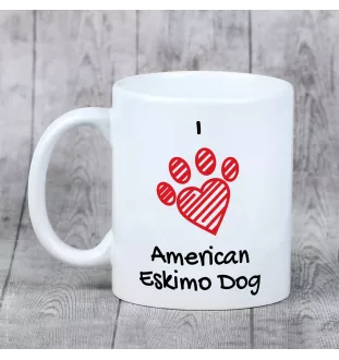 Esquimau américain, American Eskimo Dog, American Spitz - tasse avec chien, une tasse adorable avec une illustration, un cadeau avec votre photo de la marque Art-Dog