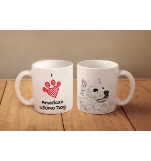Esquimau américain, American Eskimo Dog, American Spitz - tasse avec chien, une tasse adorable avec une illustration, un cadeau avec votre photo de la marque Art-Dog