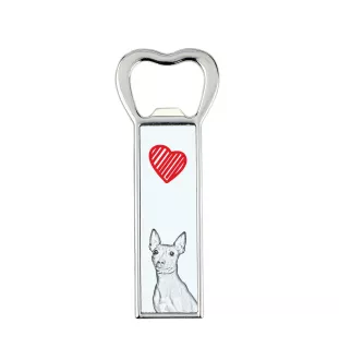 American Hairless Terrier, Amerikanischer Nackthund - Flaschenöffner mit Hund, personalisierter Flaschenöffner für den Kühlschrank, ein einzigartiges Geschenk für Männer von der Marke Art-Dog