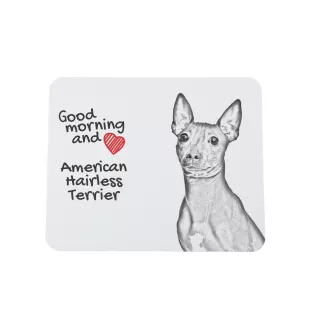 American Hairless Terrier - mouse pad with print, personalized dog-themed mouse pad, unique gadget for an office worker by Art-Dog brand