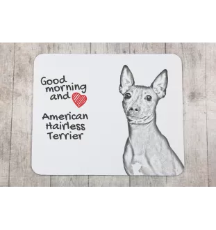 American Hairless Terrier - tapis de souris personnalisé avec impression, tapis de souris personnalisé avec chien, accessoire unique pour employé de bureau de la marque Art-Dog