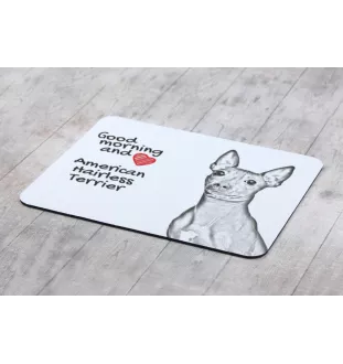 American Hairless Terrier - mouse pad with print, personalized dog-themed mouse pad, unique gadget for an office worker by Art-Dog brand