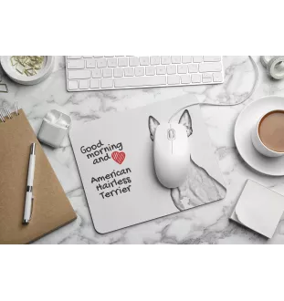 American Hairless Terrier - mouse pad with print, personalized dog-themed mouse pad, unique gadget for an office worker by Art-Dog brand