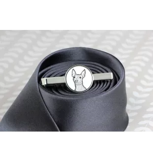 American Hairless Terrier - tie clip with a dog, personalized tie clip, a unique gift for a man from the Art-Dog brand