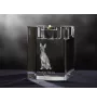 American Hairless Terrier - Candle holder with dog photo, crystal tealight holder, personalised gift by Art-Dog brand