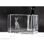 American Hairless Terrier - Pen stand, crystal organiser with dog photo, unique desk decoration by Art-Dog brand