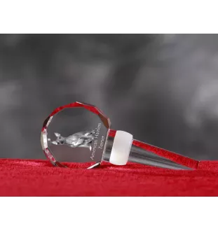 American Hairless Terrier - Crystal bottle stopper, unique wine stopper with photo, personalised gift for sommelier by Art-Dog brand