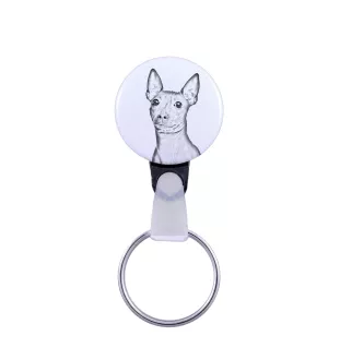 American Hairless Terrier - keychain with a dog portrait, pendant with the brand's own Art-Dog graphics