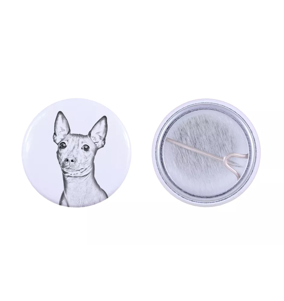 Amerykański terier bezwłosy przypinka z psem mała Art-Dog