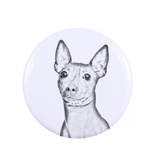 American Hairless Terrier - magnet with a dog's pupil, exceptionally light, strong magnet, handmade product by the Art-Dog brand