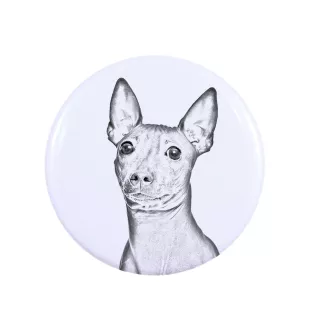 American Hairless Terrier, Amerikanischer Nackthund - Anstecknadel mit Ihrem Hund, fügen Sie Ihr eigenes Foto hinzu, Marke Art-Dog