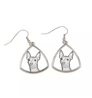 American Hairless Terrier - dog earrings, hanging earrings with a picture, personalized jewelry with Art-Dog brand print