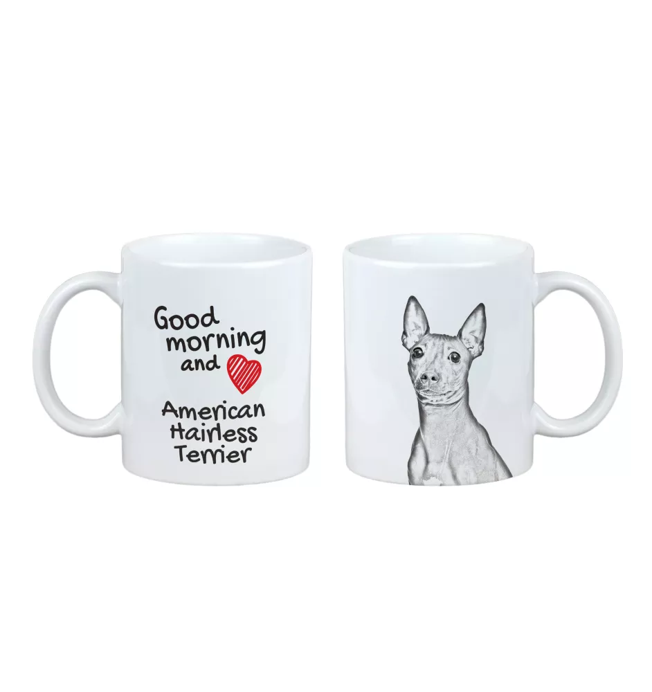 American Hairless Terrier - cup with a dog, cup with a photo, personalized gift from the Art-Dog brand