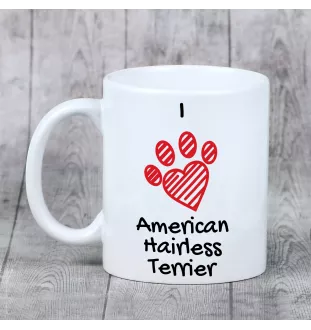 American Hairless Terrier - tasse avec chien, une tasse adorable avec une illustration, un cadeau avec votre photo de la marque Art-Dog