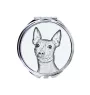 American Hairless Terrier - Pocket mirror with a dog, personalized mirror for a purse, compact mirror with Art-Dog brand print.