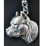 American Staffordshire Terrier, Amstaff, Am staff, Staff II - Porte-clés argenté avec un chien dans une boîte cadeau, décoration de sac à main, pendentif de sac à dos par la marque Art-Dog
