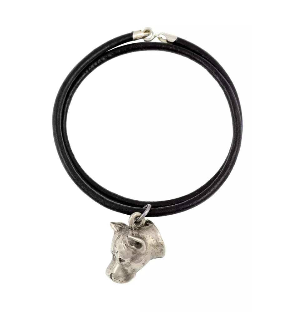 American Staffordshire Terrier, Amstaff, Am staff, Staff - collier avec un chien, pendentif en plaqué argent pour les fans de chiens, bijoux uniques de la marque Art-Dog
