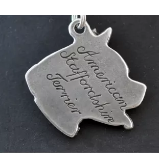 American Staffordshire Terrier, Amstaff I - Necklace with dog, silver-plated pendant for dog fan, unique jewelry by Art-Dog brand