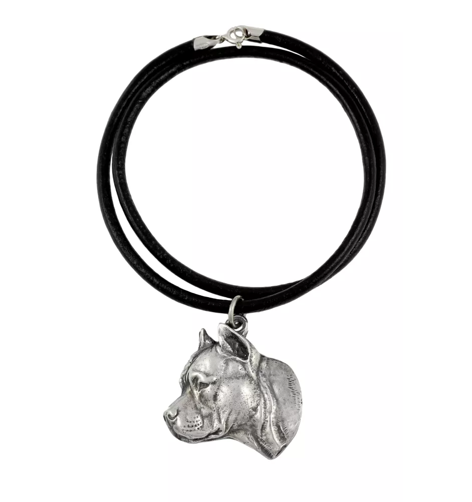 Amerykański Staffordshire terrier naszyjnik posrebrzany Art-Dog