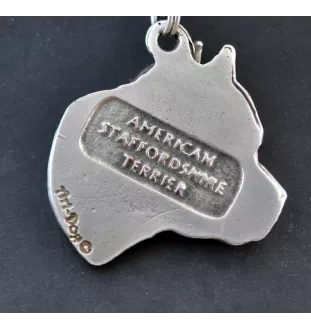 American Staffordshire Terrier, Amstaff II - Halskette mit Hund, versilberter Anhänger für Hundefans, einzigartiger Schmuck der Marke Art-Dog