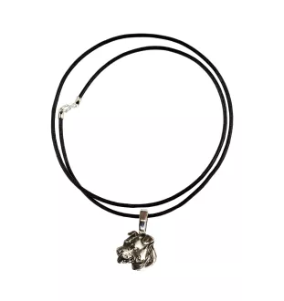 American Staffordshire Terrier, Amstaff - Hundehalsband, versilberter Anhänger für den Hundeliebhaber, dezenter Schmuck von Art-Dog