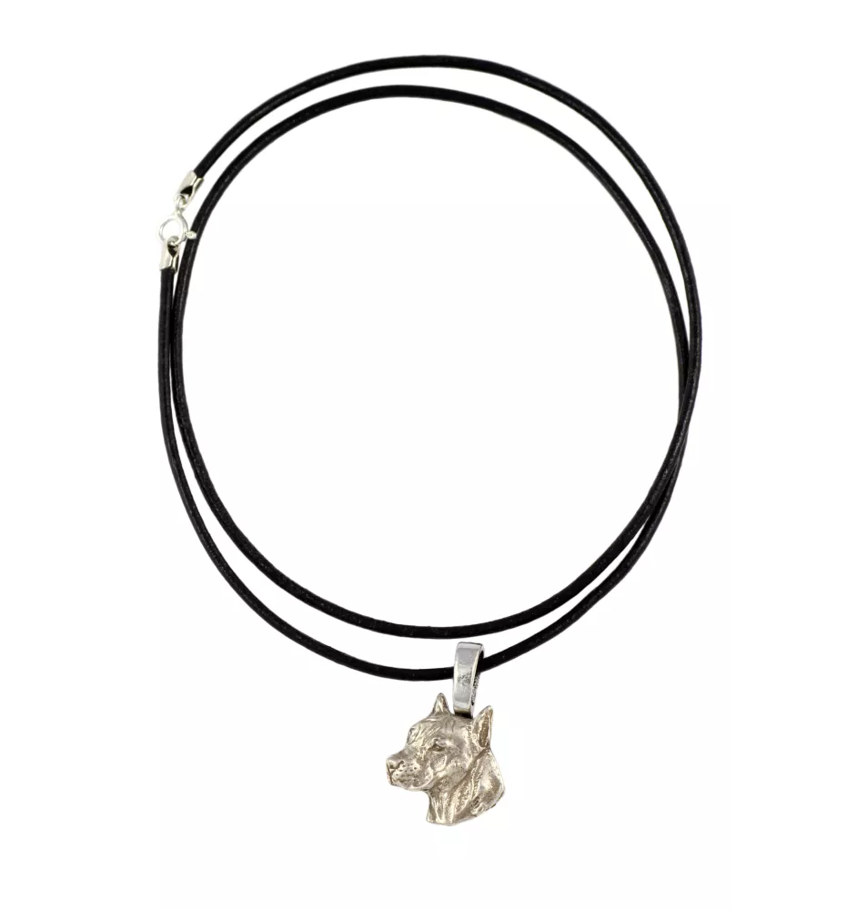 American Staffordshire Terrier, Amstaff, Am staff, Staff I - Collier pour chien, pendentif plaqué argent pour l'amoureux des chiens, bijoux subtils par Art-Dog