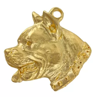 American Staffordshire Terrier, Amstaff I - Dog necklace in gift box, gold-plated pendant for dog fan, striking jewellery by Art-Dog