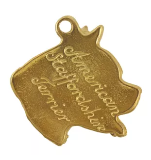 American Staffordshire Terrier, Amstaff I - Dog necklace in gift box, gold-plated pendant for dog fan, striking jewellery by Art-Dog