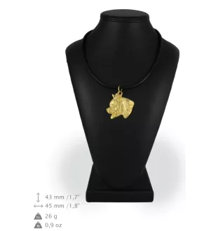 American Staffordshire Terrier, Amstaff I - Hundehalsband in Geschenkbox, vergoldeter Anhänger für Hundefans, auffälliger Schmuck von Art-Dog